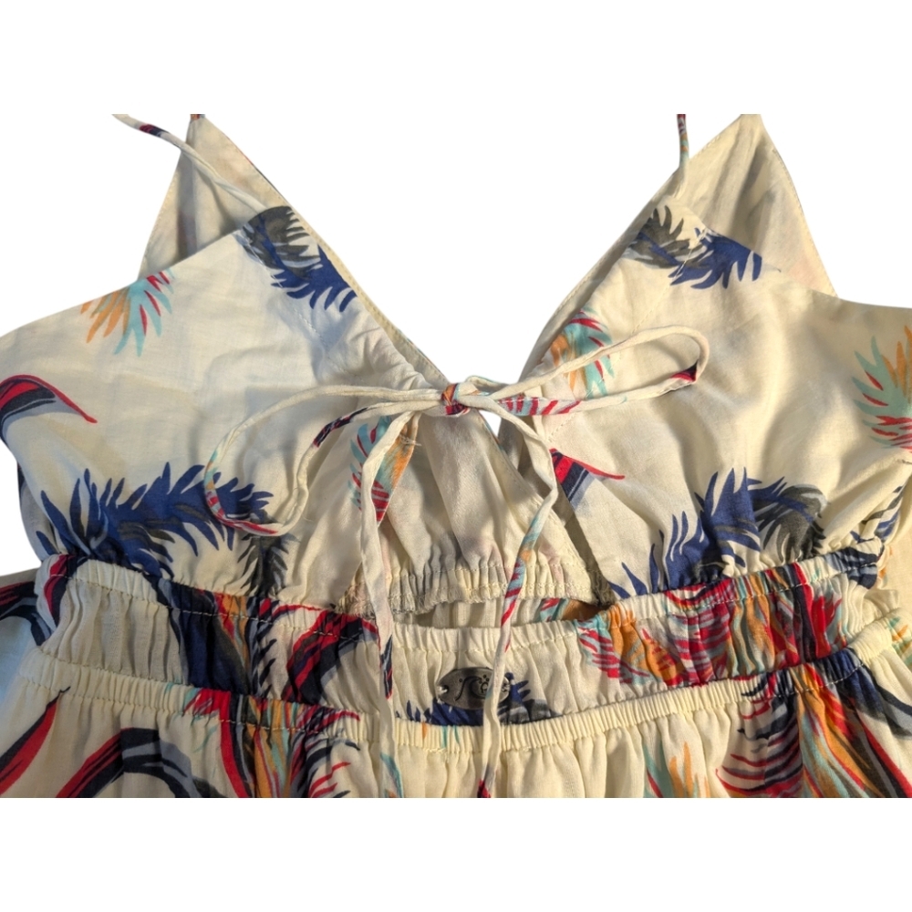 Quicksilver Boho Floral Maxi Dress 100% Cotton Feather Print Floor Lengt… - Picture 12 of 16